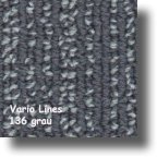Vario Lines - selbstliegende Teppichfliesen, zu verlegen auf glattem, trockenem, sauberem Untergrund. Verlegerichtung beachten.