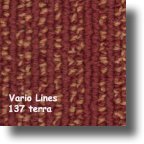 Vario Lines - selbstliegende Teppichfliesen, zu verlegen auf glattem, trockenem, sauberem Untergrund. Verlegerichtung beachten.